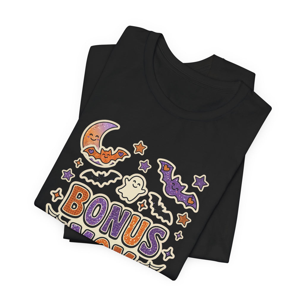 Bonus Mom Halloween Tee | Matching Family Shirts, Ghosts Bats Pumpkins