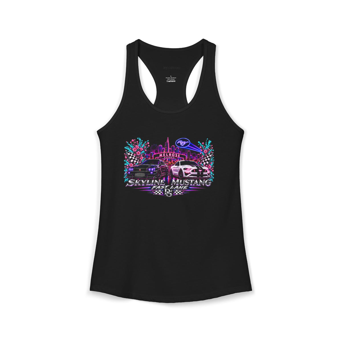 Women's Black  Racerback Raccecar Tank
