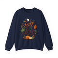 Fall in Love Sweatshirt — Autumn Pumpkin & Leaves Cozy Crewneck