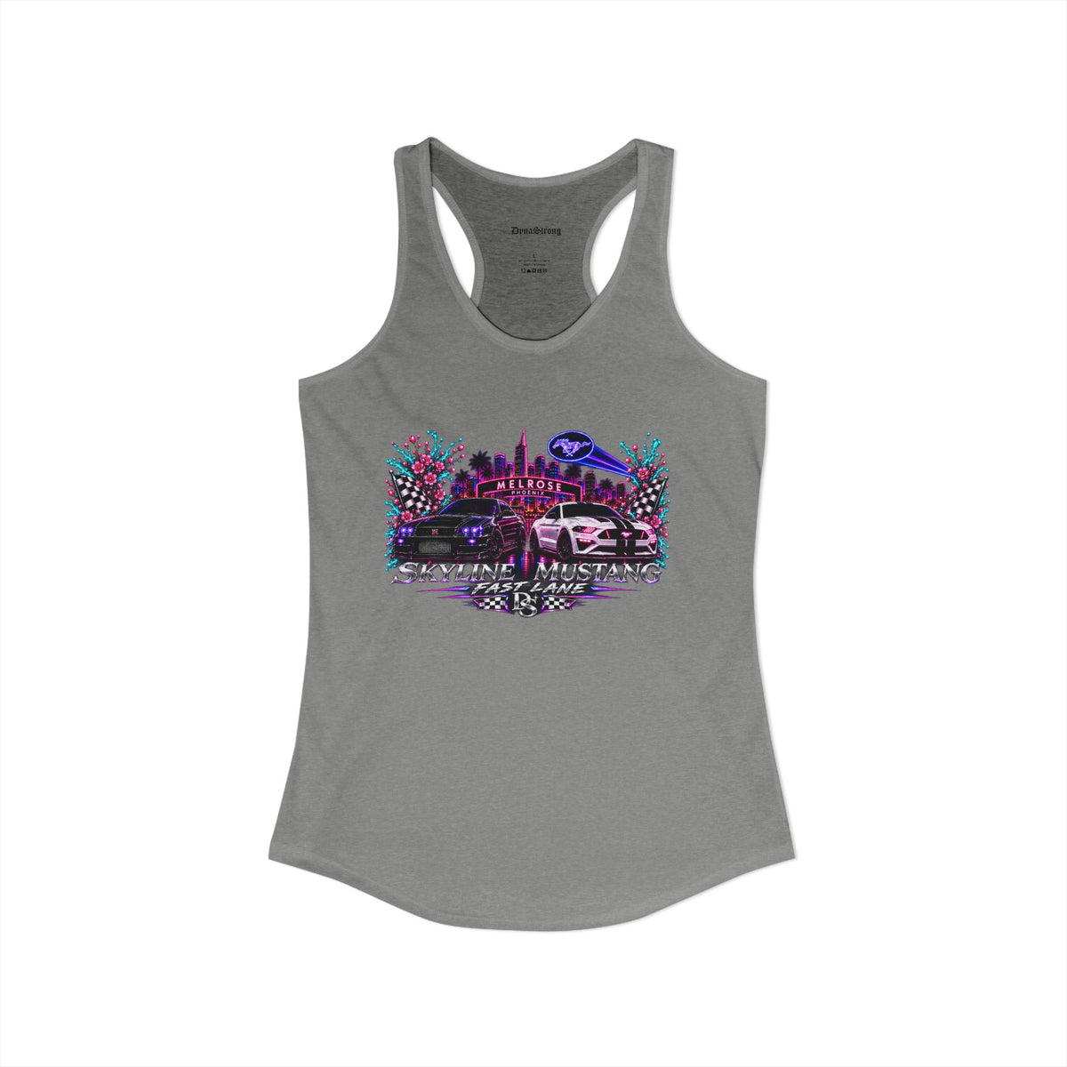 Women's Black  Racerback Raccecar Tank
