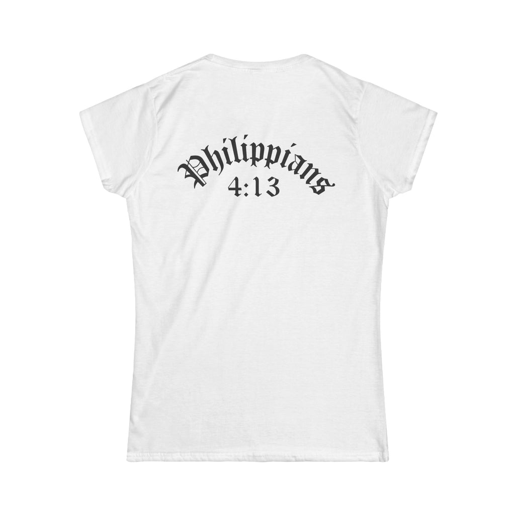 Women’s Softstyle "Strengthens Me" Philippians 4:13 Inspirational T-Shirt – Azalea Pink, Baby Blue, or Black