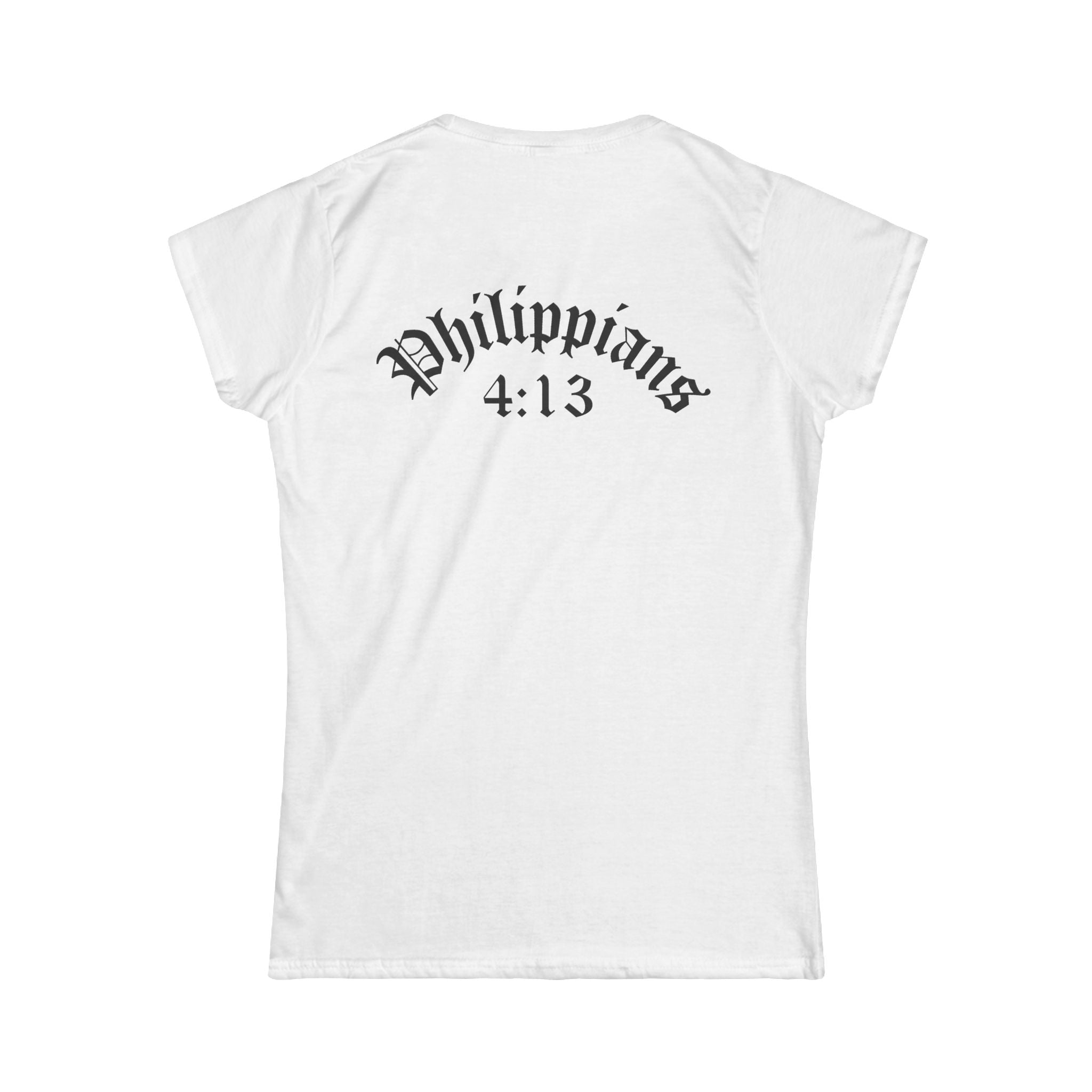 Women’s Softstyle "Strengthens Me" Philippians 4:13 Inspirational T-Shirt – Azalea Pink, Baby Blue, or Black