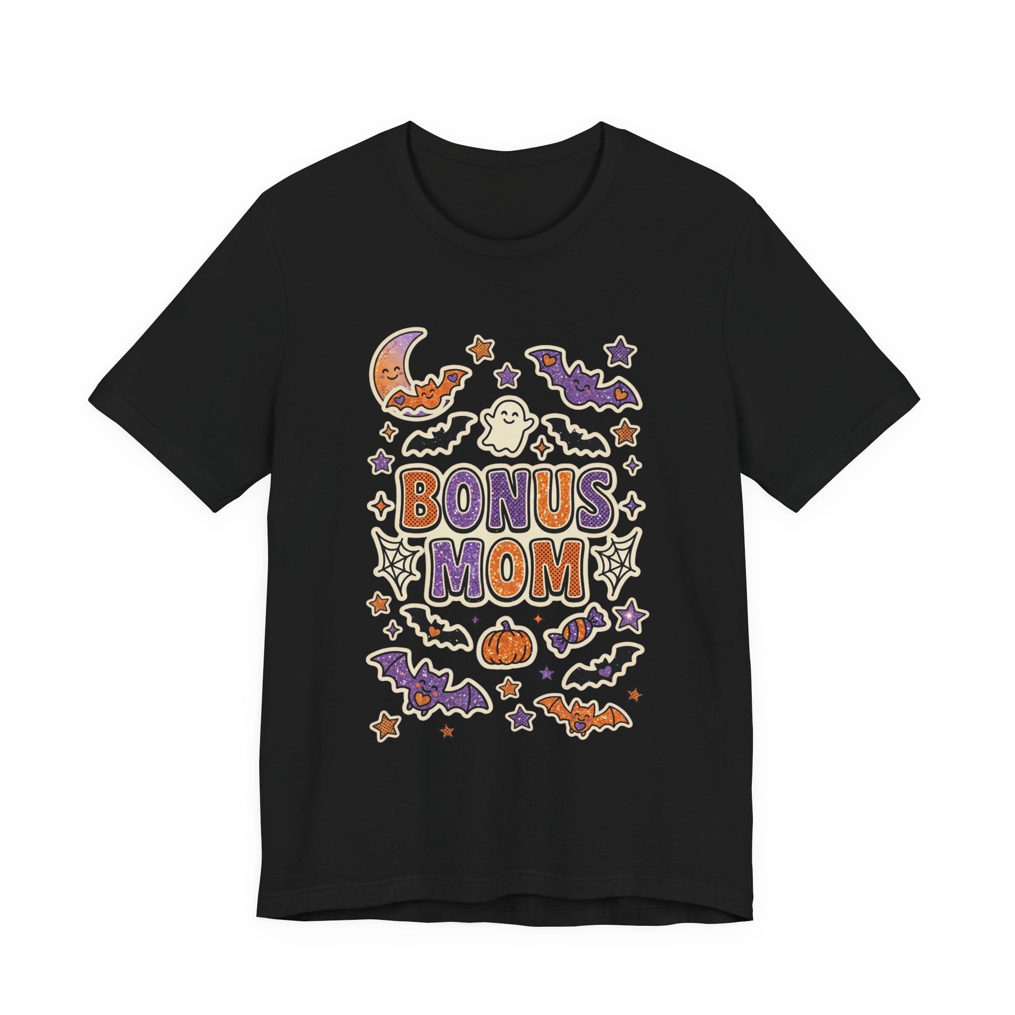 Bonus Mom Halloween Tee | Matching Family Shirts, Ghosts Bats Pumpkins
