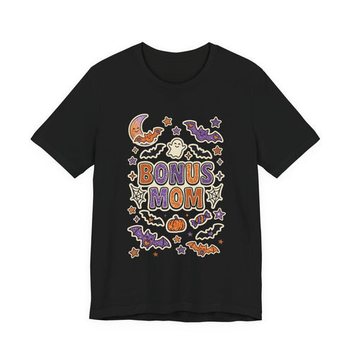 Bonus Mom Halloween Tee | Matching Family Shirts, Ghosts Bats Pumpkins