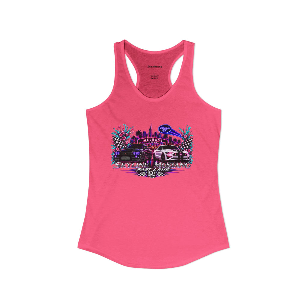 Women's Black  Racerback Raccecar Tank