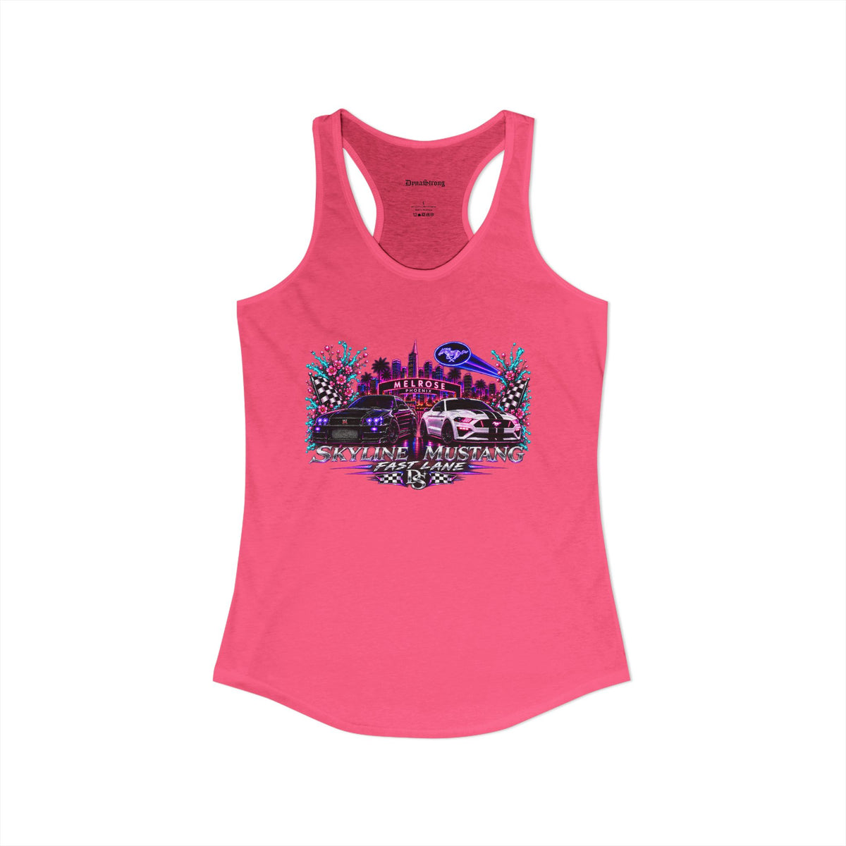 Women's Black  Racerback Raccecar Tank