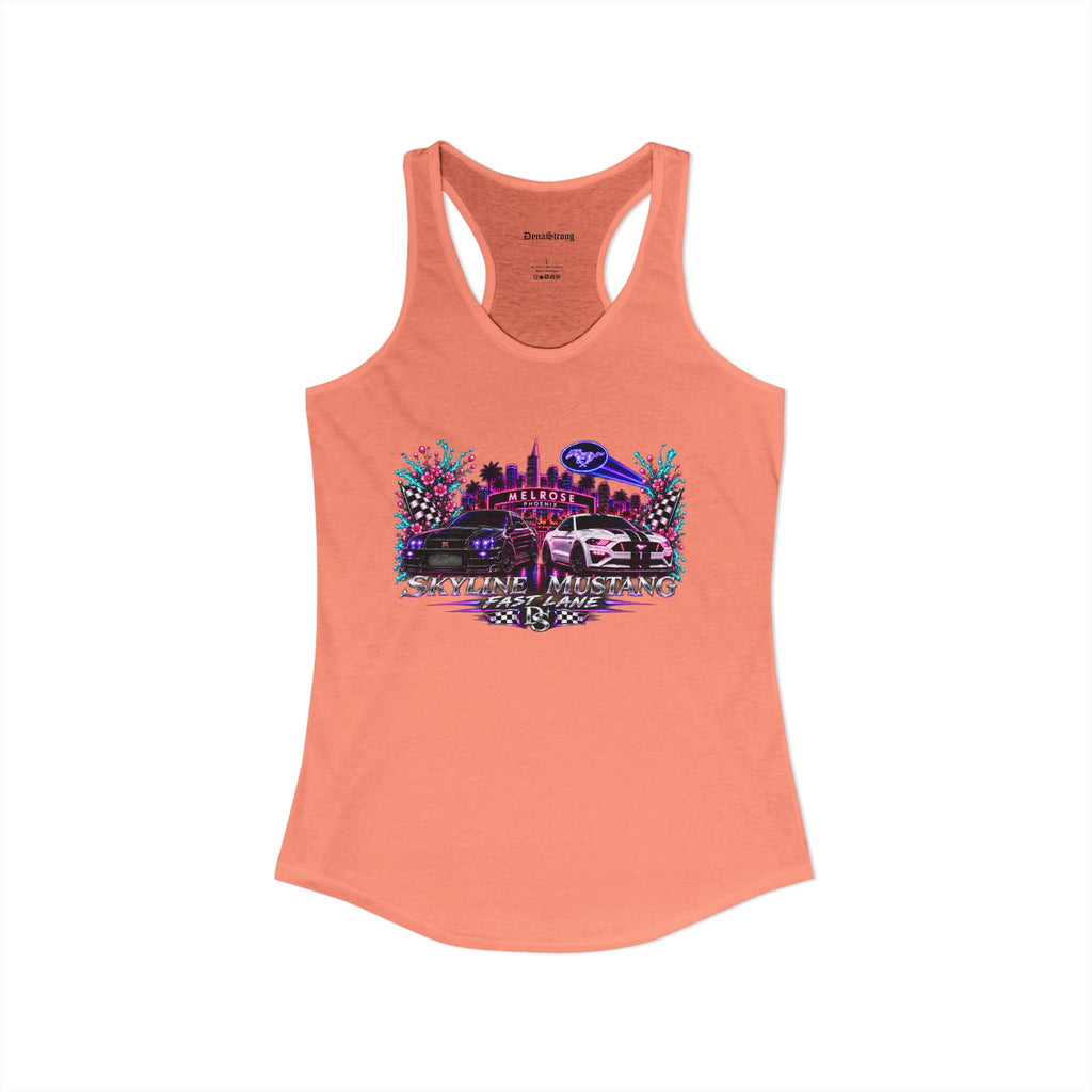 Women's Black  Racerback Raccecar Tank