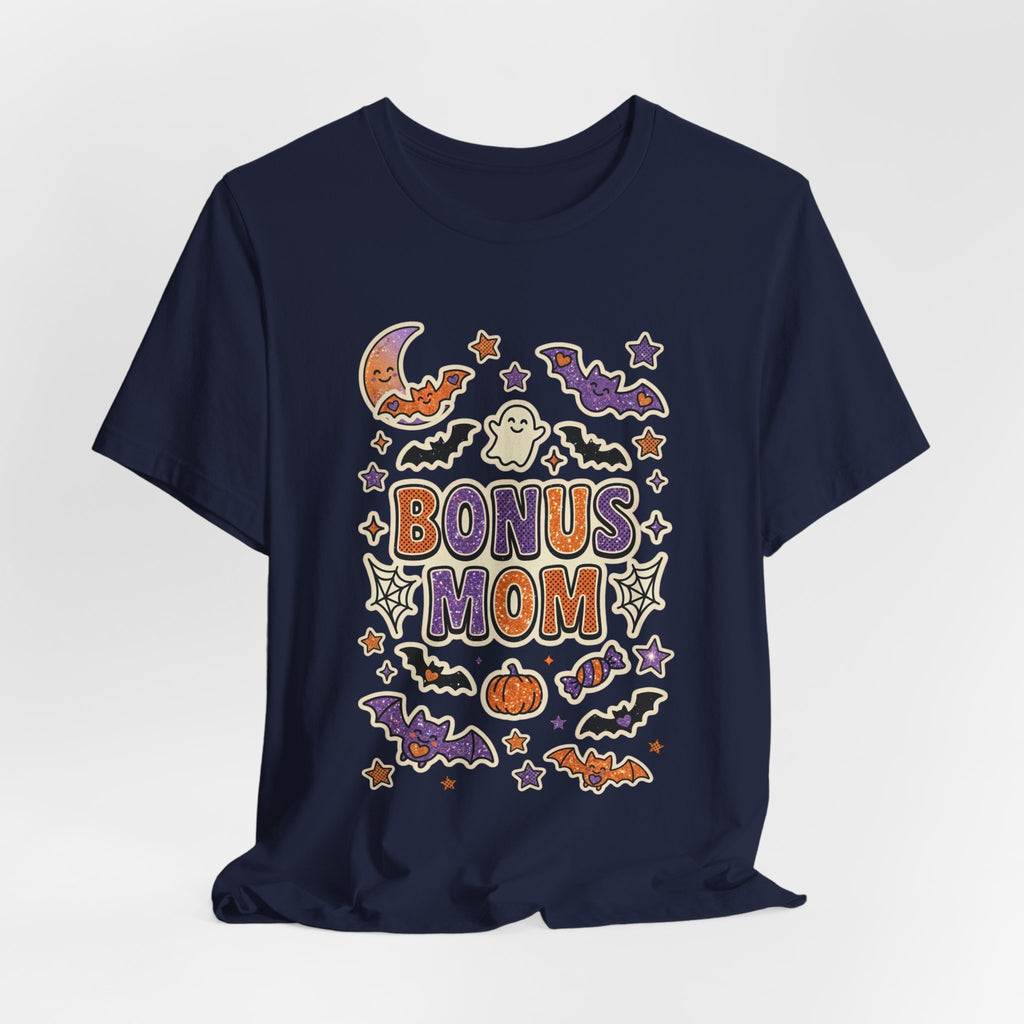 Bonus Mom Halloween Tee | Matching Family Shirts, Ghosts Bats Pumpkins