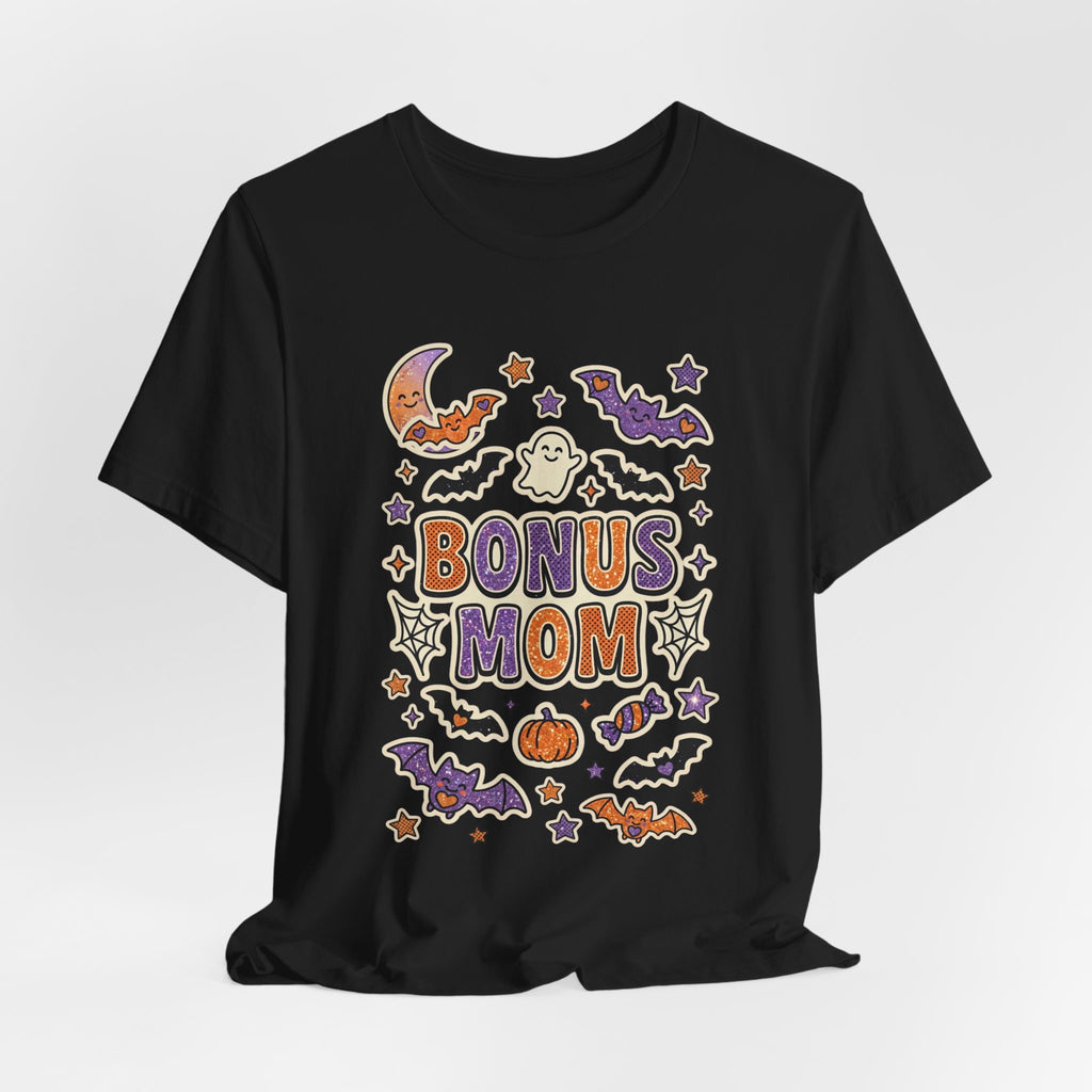 Bonus Mom Halloween Tee | Matching Family Shirts, Ghosts Bats Pumpkins