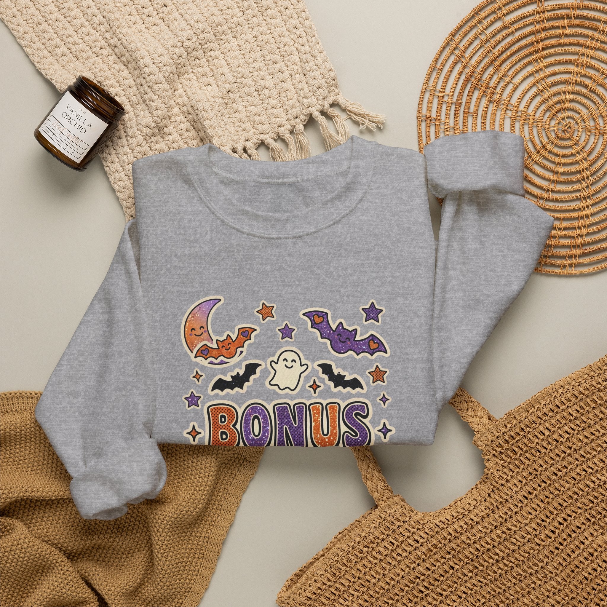 Bonus Mom Crewneck Sweatshirt | Halloween Family Shirts, Matching Spooky Name Design