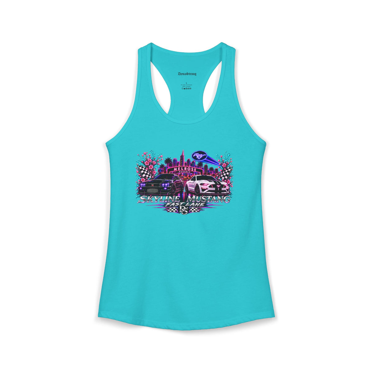 Women's Black  Racerback Raccecar Tank