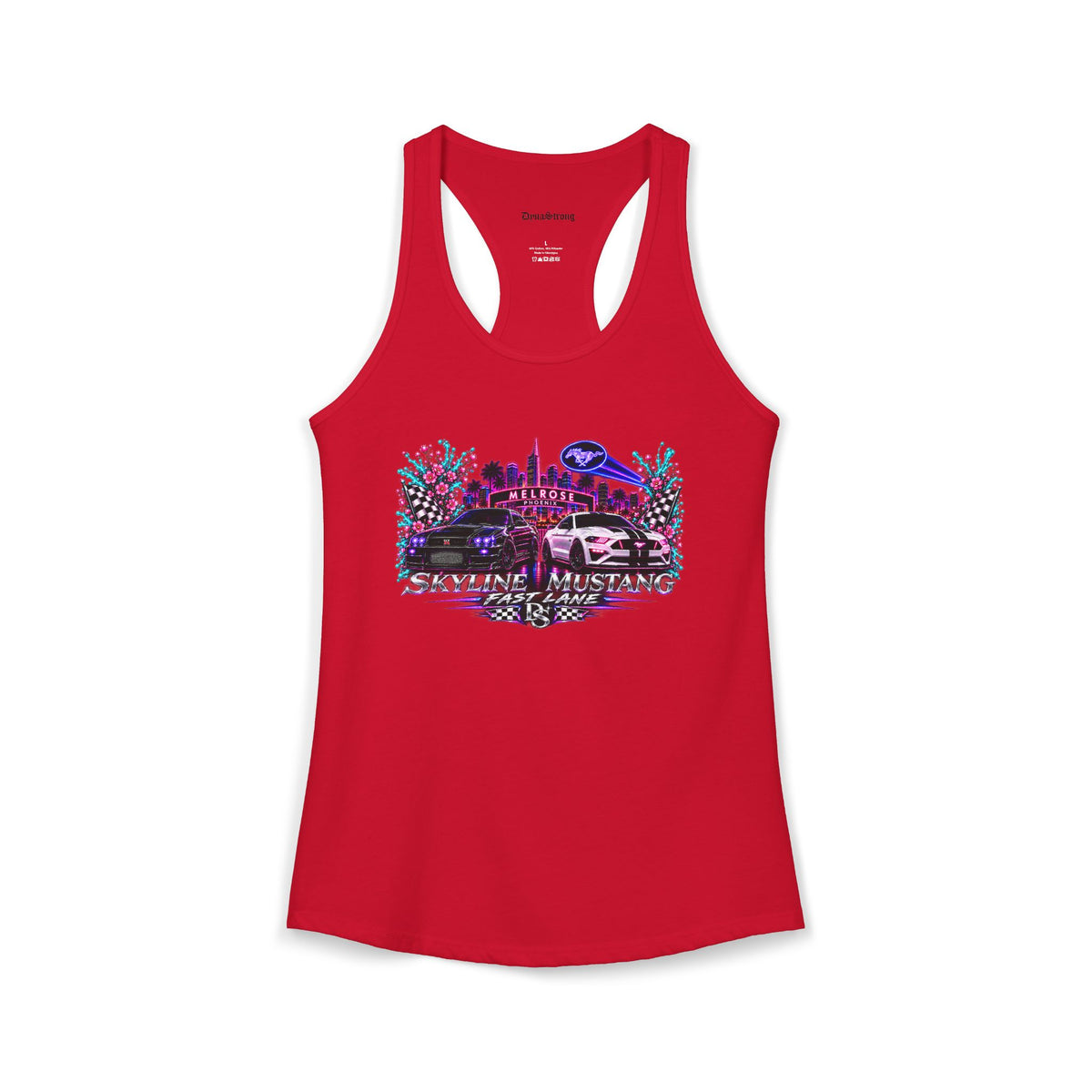 Women's Black  Racerback Raccecar Tank