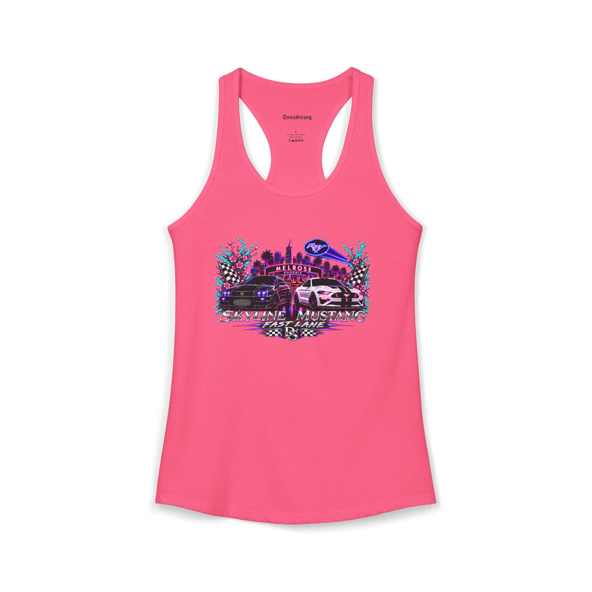 Women's Black  Racerback Raccecar Tank