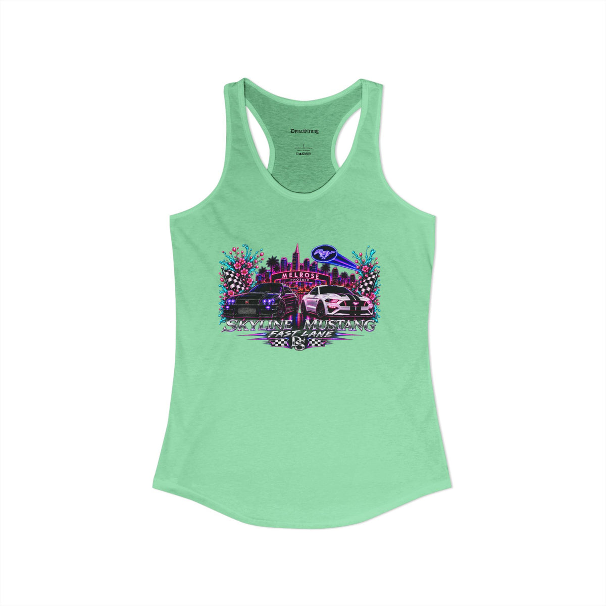 Women's Black  Racerback Raccecar Tank
