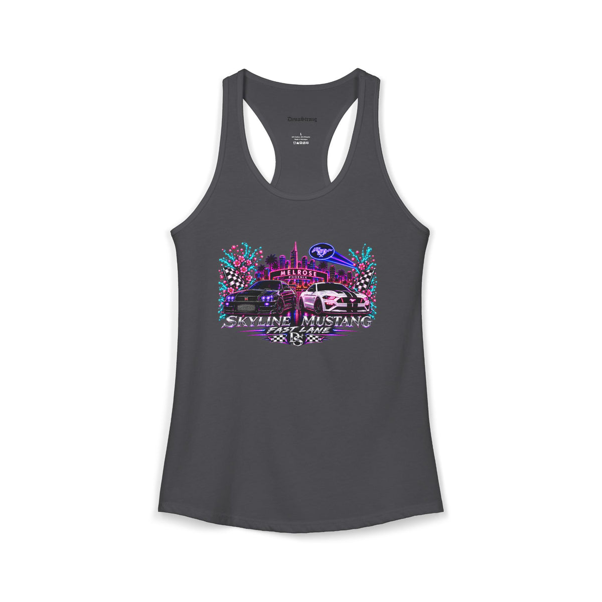 Women's Black  Racerback Raccecar Tank