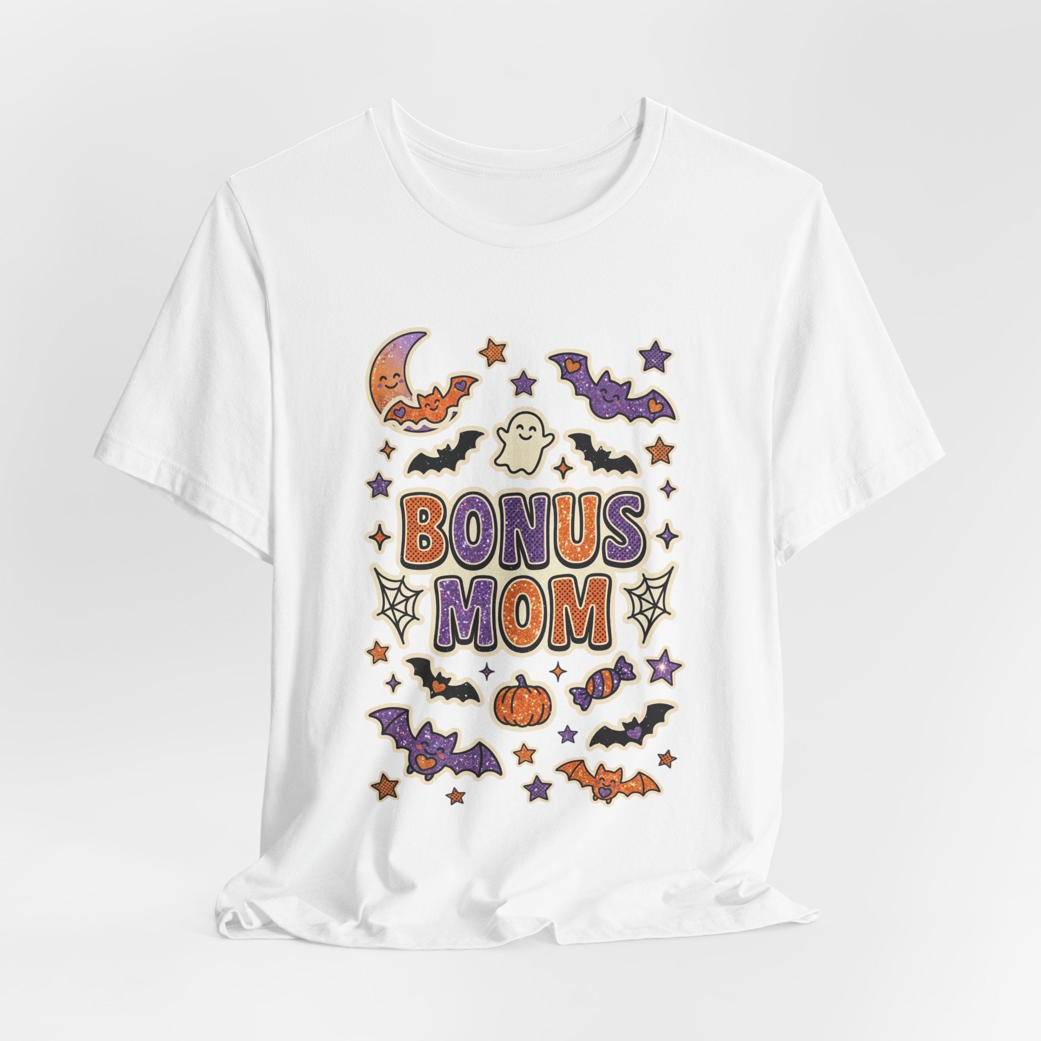 Bonus Mom Halloween Tee | Matching Family Shirts, Ghosts Bats Pumpkins