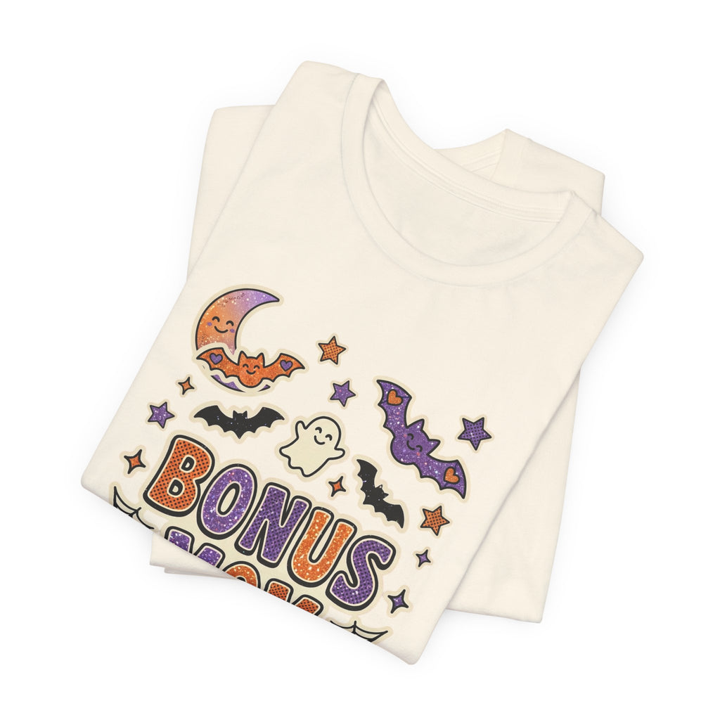 Bonus Mom Halloween Tee | Matching Family Shirts, Ghosts Bats Pumpkins