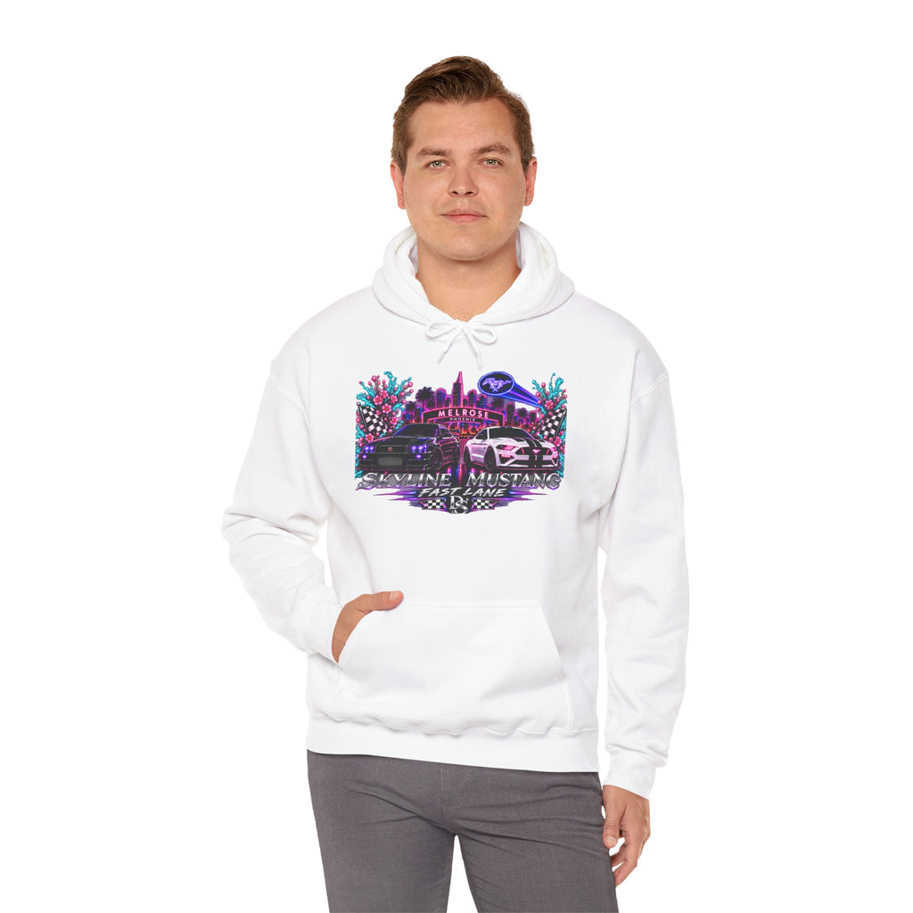 Retro Cybercar Hoodie — "Hit the Gas" Neon Vaporwave Streetwear