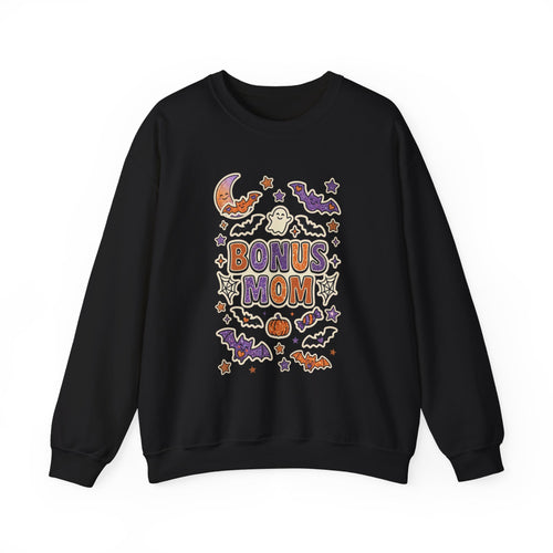 Bonus Mom Crewneck Sweatshirt | Halloween Family Shirts, Matching Spooky Name Design