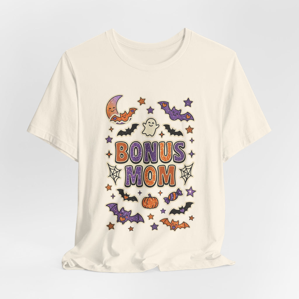 Bonus Mom Halloween Tee | Matching Family Shirts, Ghosts Bats Pumpkins