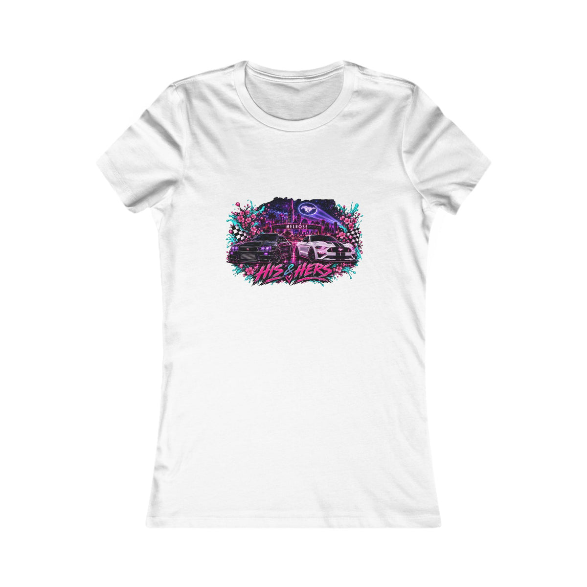 Women's Tee — Retro Neon Racecar Graphic "Need for Speed"