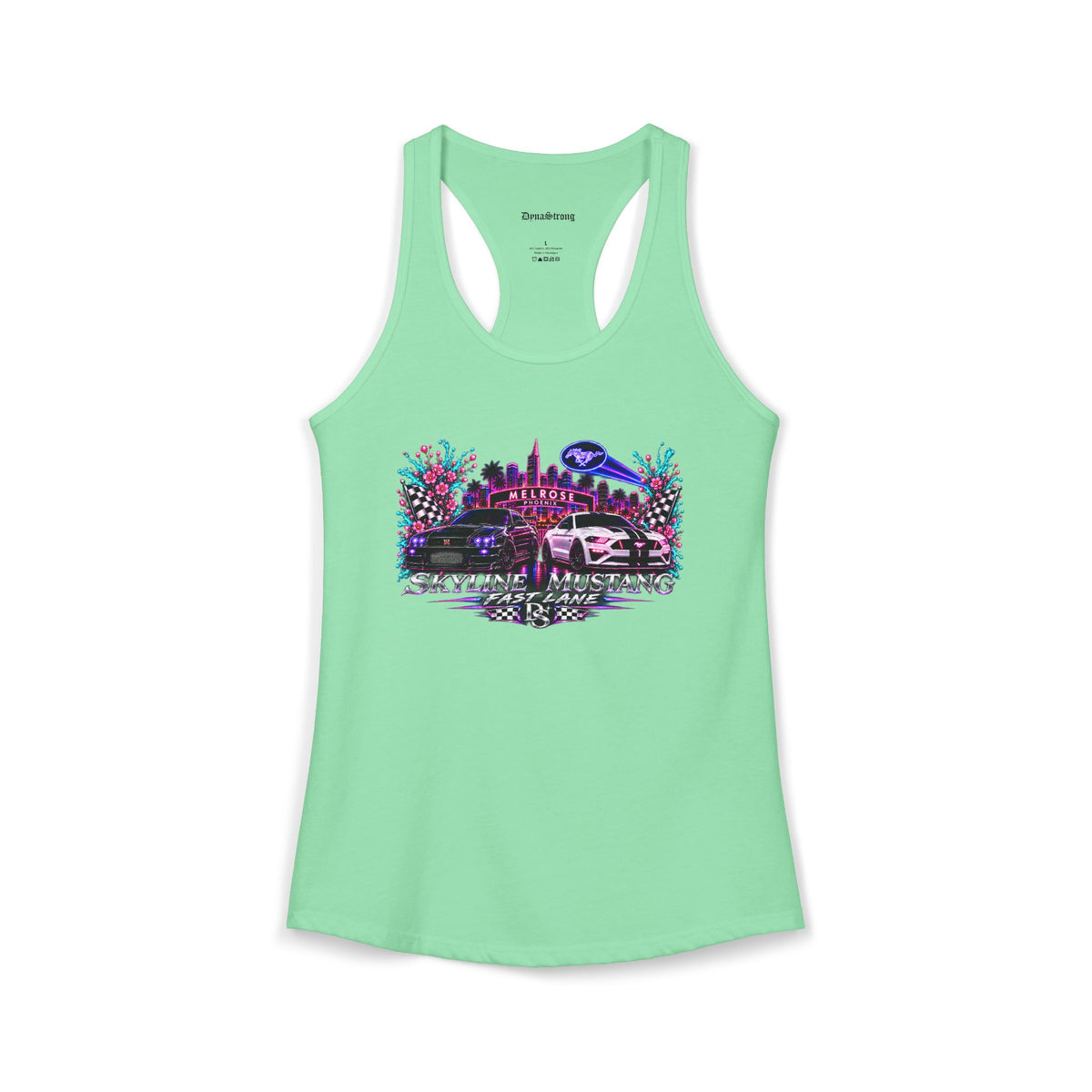 Women's Black  Racerback Raccecar Tank
