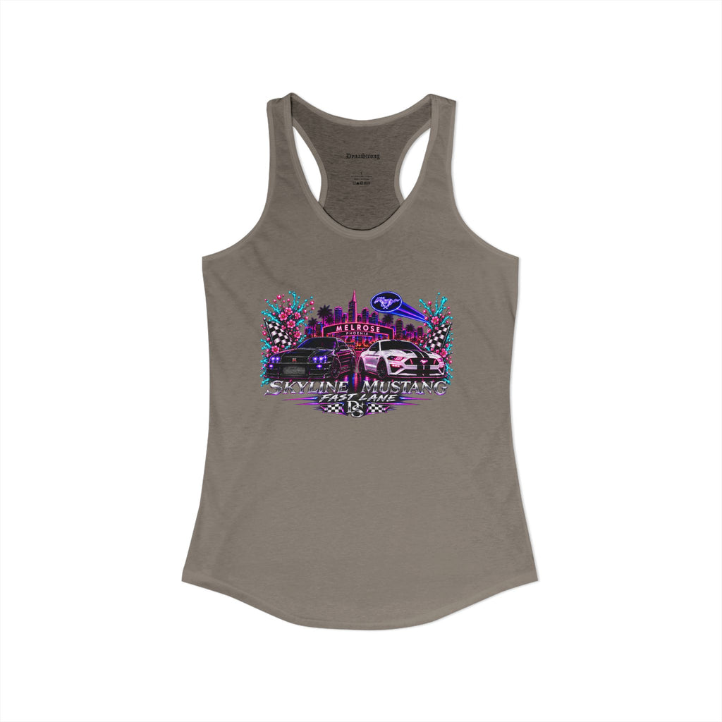 Women's Black  Racerback Raccecar Tank