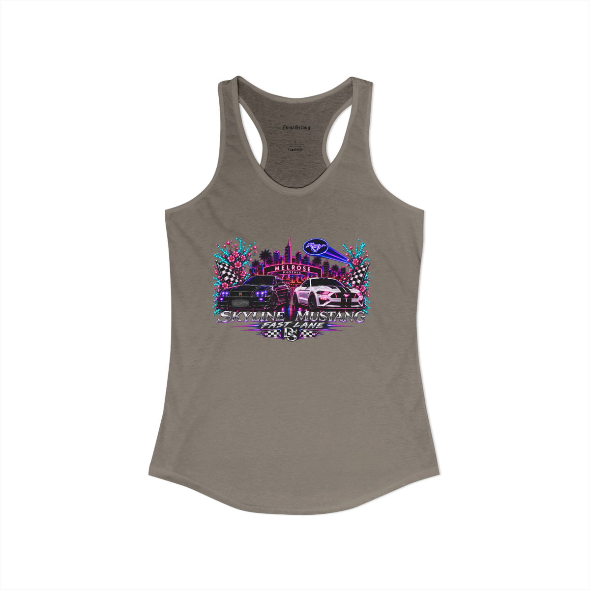 Women's Black  Racerback Raccecar Tank