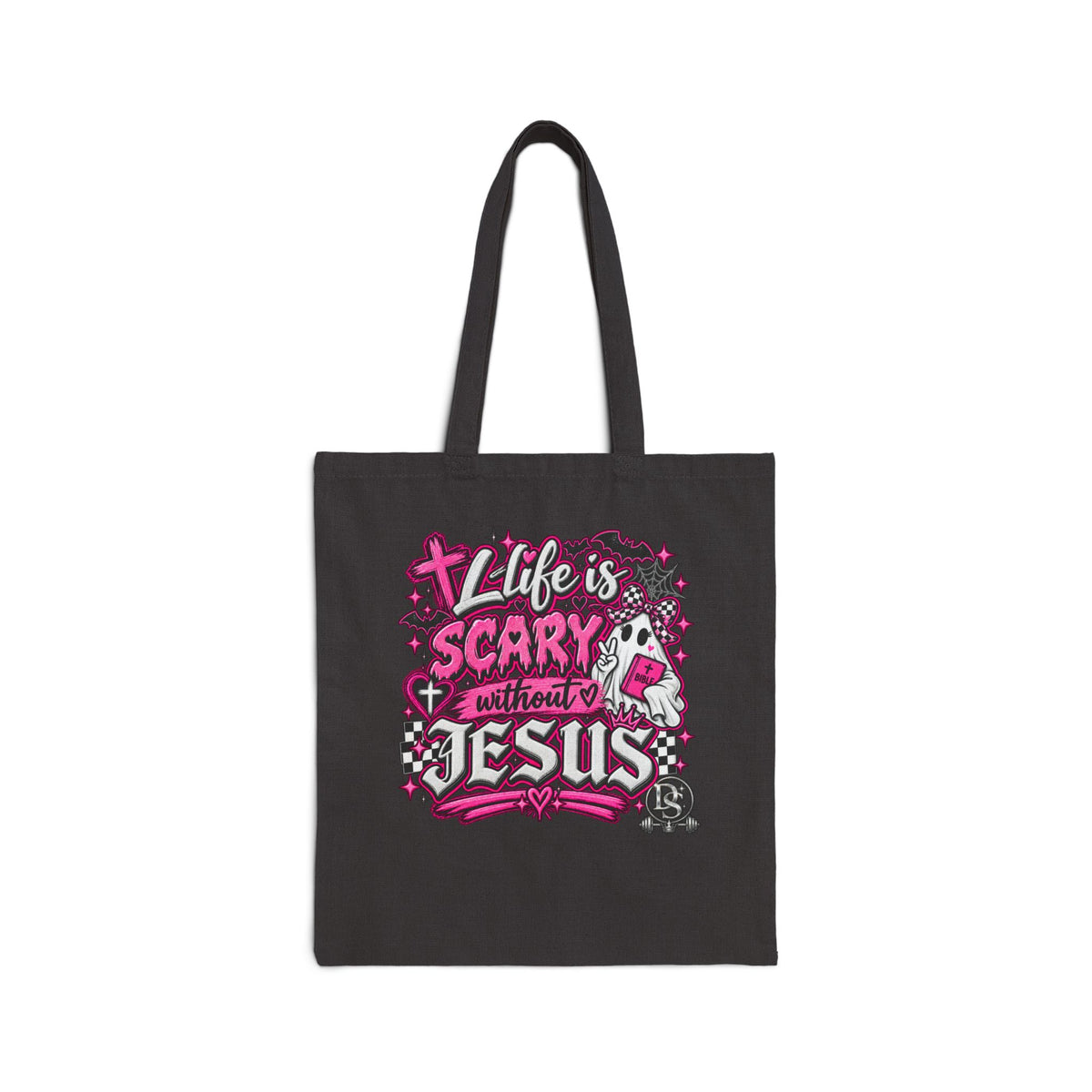 Life’s Scary Without Jesus Christian Canvas Tote Bag