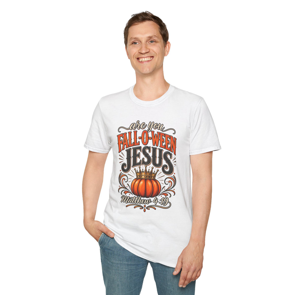 Fall-O-Ween Jesus T-Shirt — Funny Christian Pumpkin Fall Tee