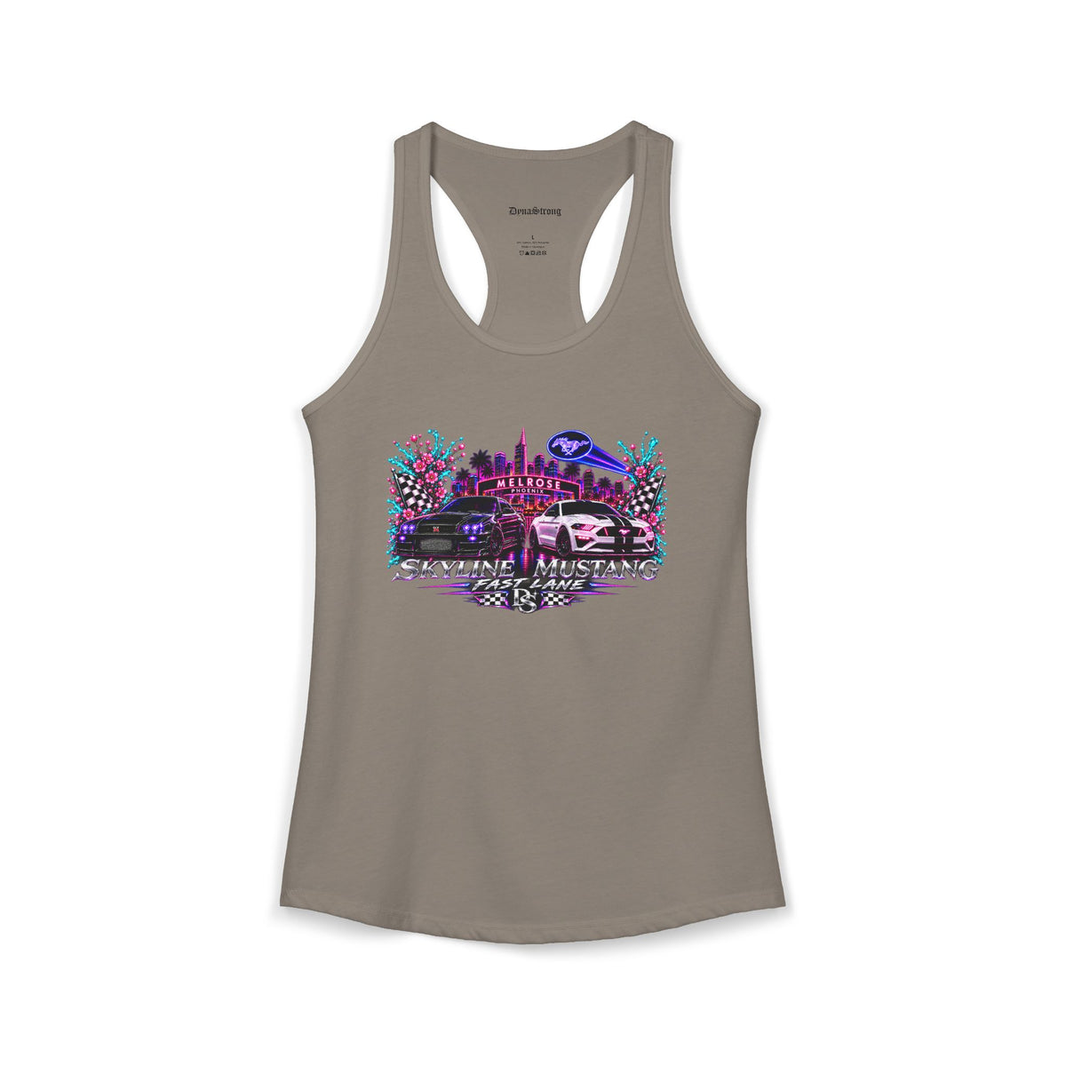 Women's Black  Racerback Raccecar Tank