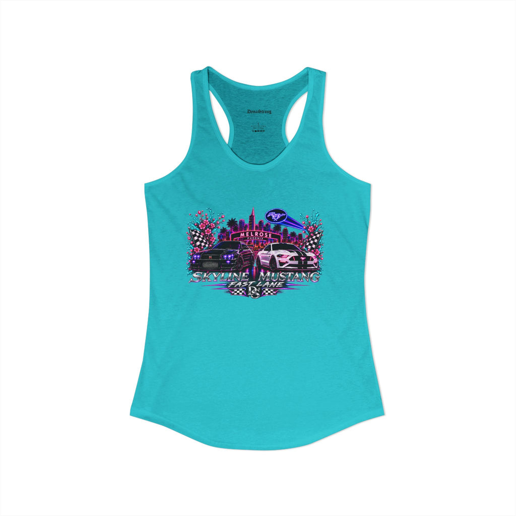 Women's Black  Racerback Raccecar Tank