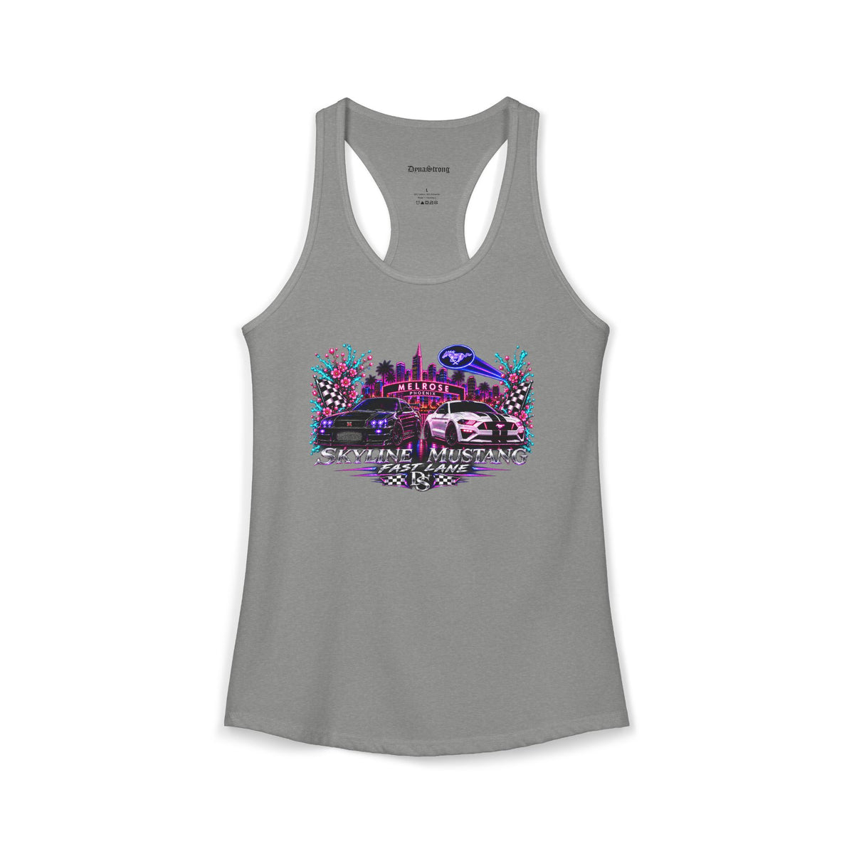 Women's Black  Racerback Raccecar Tank