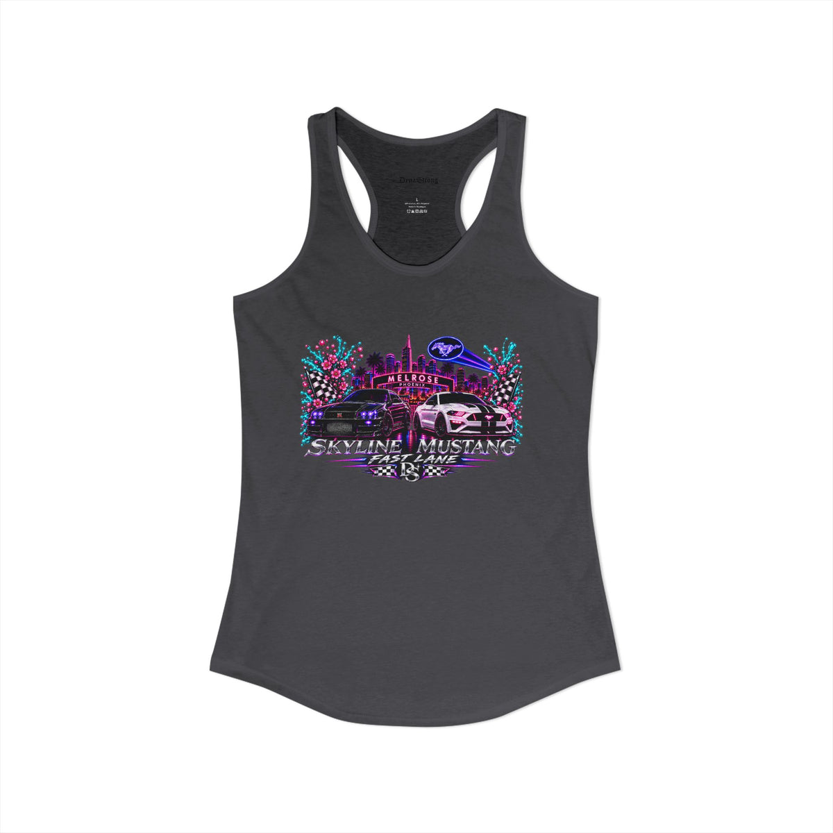 Women's Black  Racerback Raccecar Tank