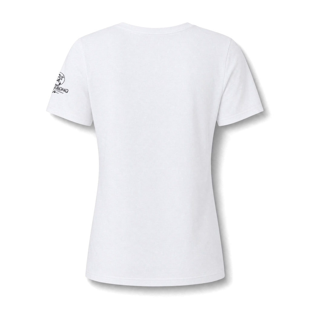 Women's V-Neck Tee — 'The Only Ghost I Follow Is The Holy Ghost' Vintage Halloween Graphic