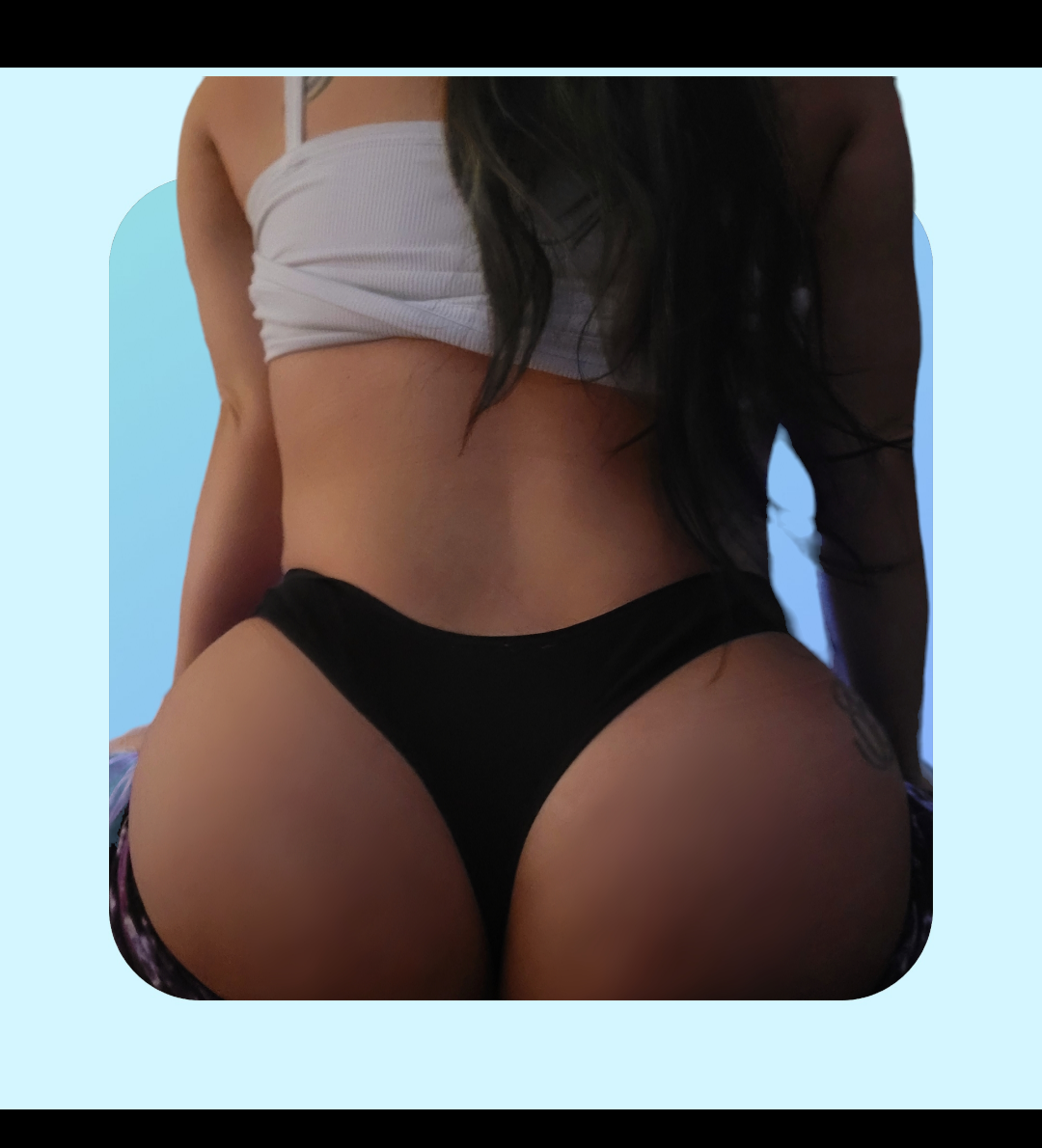 Women's Black Cotton Thong - No Show Low Rise Underwear
