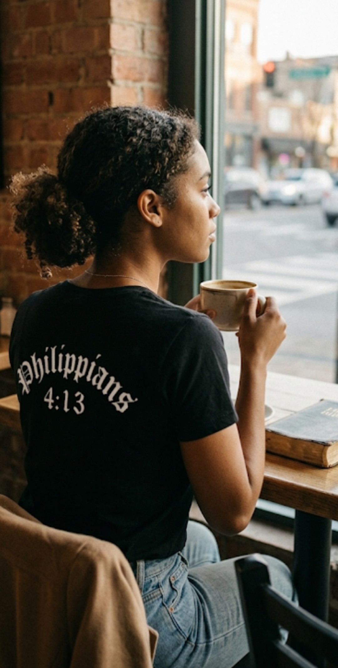 Women's Black Women’s Softstyle "Strengthens Me" Philippians 4:13 Inspirational T-Shirt Cotton