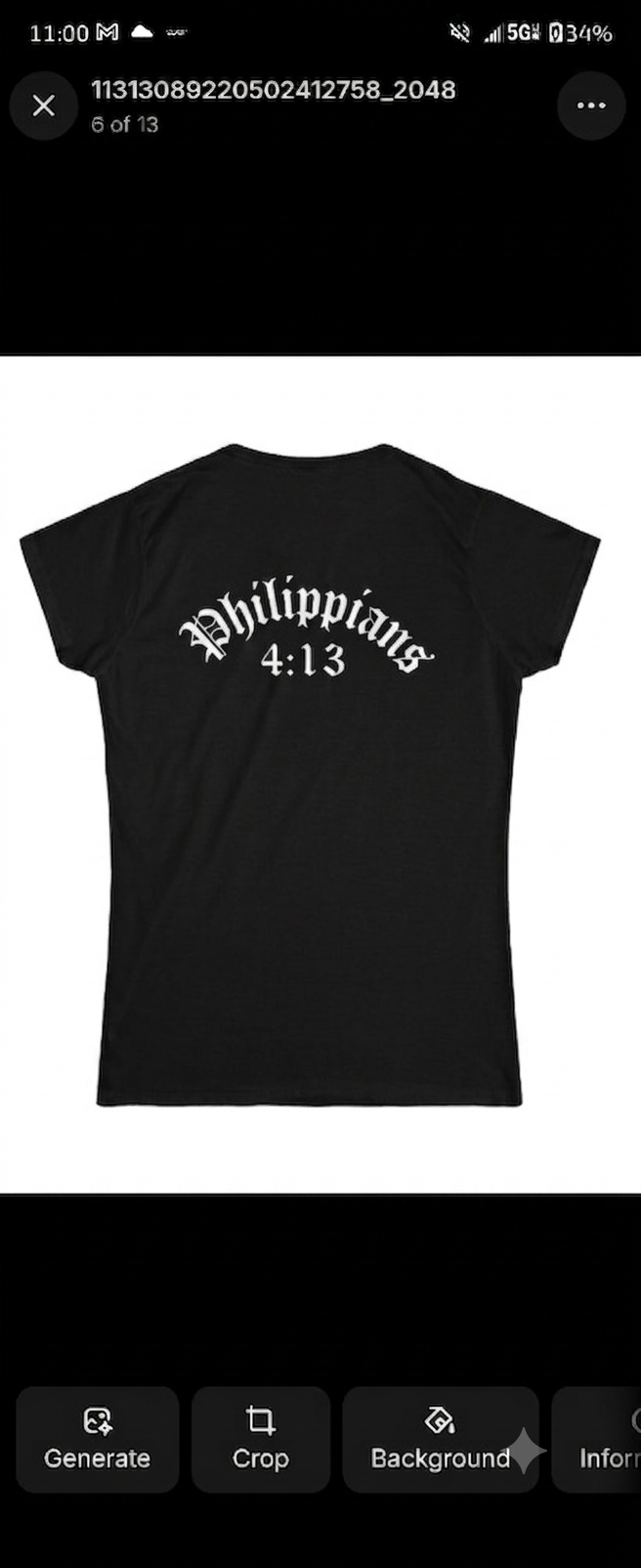 Women's Black Women’s Softstyle "Strengthens Me" Philippians 4:13 Inspirational T-Shirt Cotton